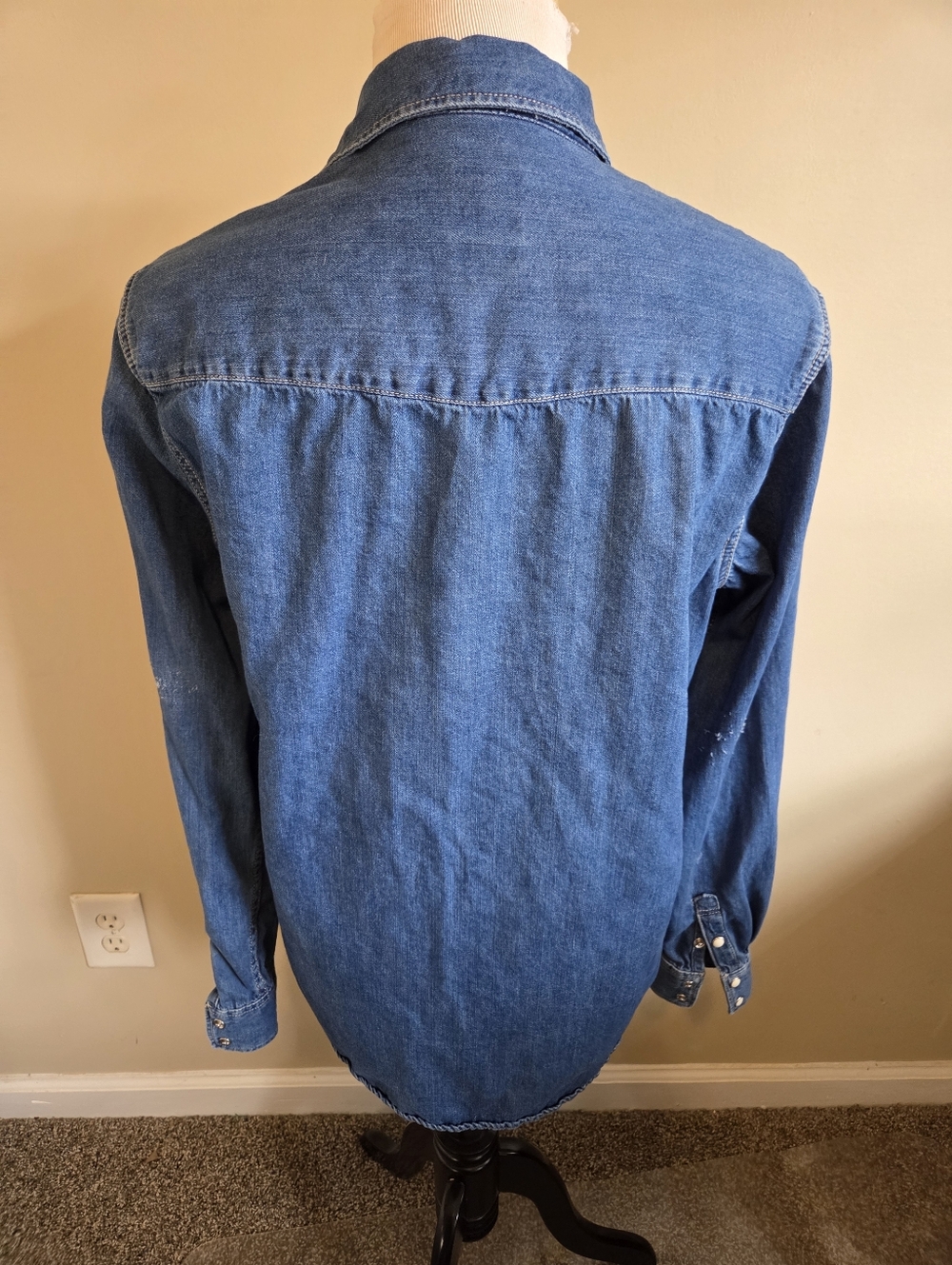 Zara Blue Denim Button-Down Shirt - Picture 12 of 15